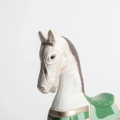 inny Dekoracja biało-zielona KOŃ NA BIEGUNACH