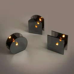 inny Dekoracja LED przydymione szkło KOMINEK 11x5x10 cm