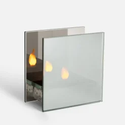 inny Dekoracja LED przydymione szkło KOMINEK 10x5x10 cm