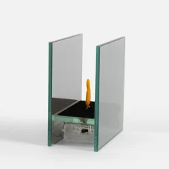 inny Dekoracja LED przydymione szkło KOMINEK 10x5x10 cm