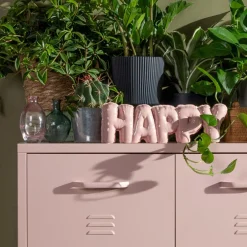 Figurki Dekoracyjne|inny Dekoracja napis HAPPY różowy