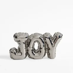 inny Dekoracja napis JOY srebrny