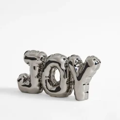 inny Dekoracja napis JOY srebrny