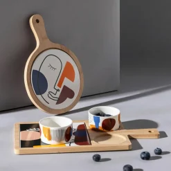 inny Deska do serwowania z ceramicznym talerzem 17,5 cm