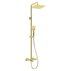 Umywalki I Baterie|Umywalki I Baterie|Deante Deszczownica z baterią wannową termostatyczną złota ALPINIA