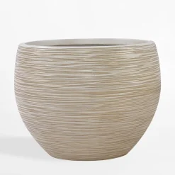 inny Donica ogrodowa okrągła beżowa 38 cm