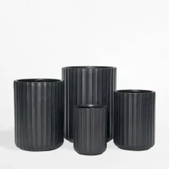 inny Donica ryflowana czarna 36x36x49,5 cm