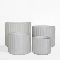 inny Donica ryflowana 24x24x21 cm biała