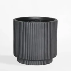 inny Donica ryflowana 37x37x37 cm czarna