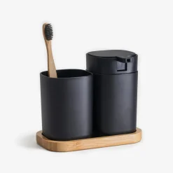 inny Dozownik z pojemnikiem na bambusowej podstawce