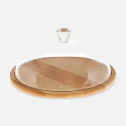 Miski, Patery I Półmiski| Drewniana deska na sery z kloszem SOPHIE 33,5 cm