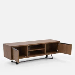 Drewniana szafka RTV z frontem w jodełkę KASTENOS