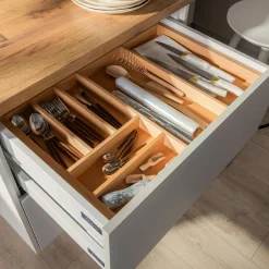 Wkłady Do Szuflad|Wyposażenie Szuflad| Drewniany wkład na sztućce Q-WOOD 80 cm