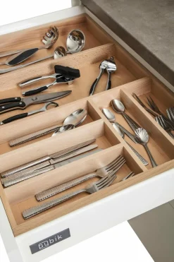Wkłady Do Szuflad|Wyposażenie Szuflad| Drewniany wkład na sztućce Q-WOOD 80 cm