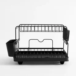 Suszarki I Ociekacze|inny Dwupoziomowa suszarka na naczynia czarna 44,3x33x26,8 cm
