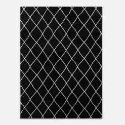 Dywan czarny KRATKA SOLAR 200x290 cm