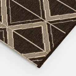 Chodniki|Dywany Zewnętrzne| Dywan geometryczny antracytowy JUTA 80x150 cm