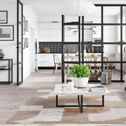 Dywany Z Krótkim Włosiem| Dywan geometryczny beżowy BRILO 200x290 cm