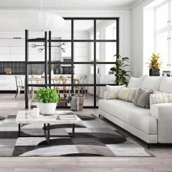 Dywan geometryczny biało-czarny BRILO 200x290 cm