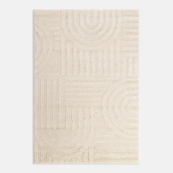 inny Dywan geometryczny biało-kremowy MONTY 200x290 cm