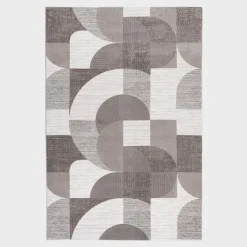 Dywan geometryczny brązowoszary BRILO 160x230 cm