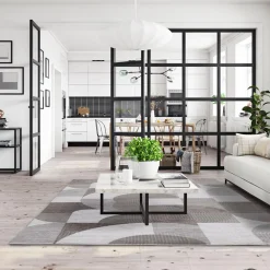 Dywan geometryczny brązowoszary BRILO 160x230 cm