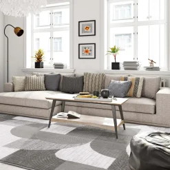 Dywany Z Krótkim Włosiem| Dywan geometryczny brązowoszary BRILO 200x290 cm