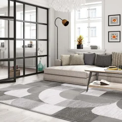 Dywany Z Krótkim Włosiem| Dywan geometryczny brązowoszary BRILO 200x290 cm