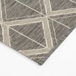 Dywany Zewnętrzne|Dywany Zewnętrzne| Dywan geometryczny szary JUTA 80x150 cm