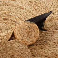 inny Dywan jutowy BRUGA, czarno-beżowy, okrągły, 100 cm