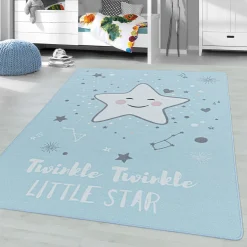 Dywany Dziecięce|Dywany| Dywan niebieski z gwiazdką PLAY 120x170 cm