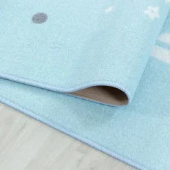 Dzieci Dywan niebieski z gwiazdką PLAY 80x120 cm