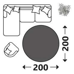 Dywan okrągły antracytowy SHAPE 200 cm