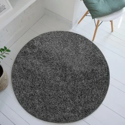 Dywan okrągły ciemnoszary CLEVER 130 cm