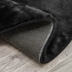 Dywany Rabbit|Dywany Shaggy| Dywan okrągły czarny RABBII 90 cm