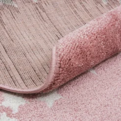 Dzieci Dywan okrągły KIDS GWIAZDA różowy 120 cm