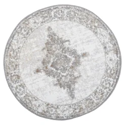 Dywan okrągły retro szary SALSA 100 cm