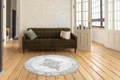 Dywan okrągły retro szary SALSA 100 cm