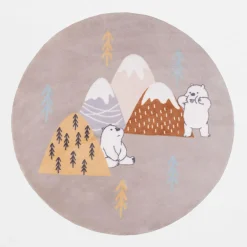 Dywany Dziecięce|Dywany|inny Dywan okrągły szary MISIE MUUM 120 cm