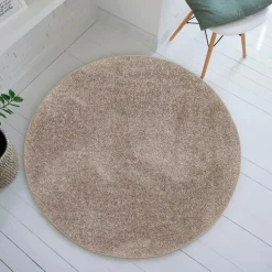 Dywany Z Krótkim Włosiem| Dywan okrągły taupe CLEVER 130 cm