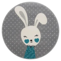 Dzieci Dywan okrągły, turkusowy KRÓLIK 100 cm