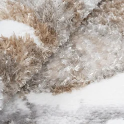 Dywan okrągły w kwiaty beżowy SALSA 100 cm