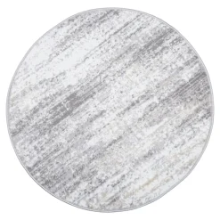 Dywan okrągły z przecieranym wzorem szary SALSA 100 cm
