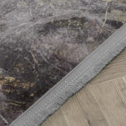 Dywany Do Prania W Pralce|Dywany Z Krótkim Włosiem| Dywan połyskujący z frędzlami złoty COSMIC 120x170 cm