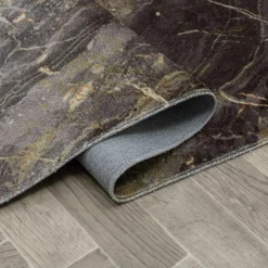 Dywan połyskujący z frędzlami złoty COSMIC 160x230 cm