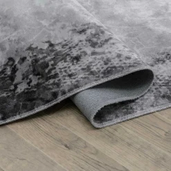 Dywan połyskujący z frędzlami czarny COSMIC 160x230 cm