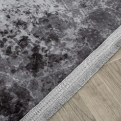 Dywany Do Prania W Pralce|Dywany Z Krótkim Włosiem| Dywan połyskujący z frędzlami czarny COSMIC 120x170 cm