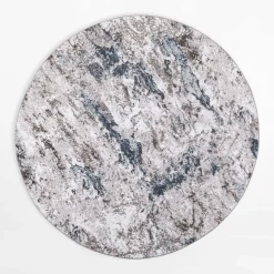 Dywany Do Prania W Pralce|Dywany Z Krótkim Włosiem|inny Dywan retro VISION, szaro-granatowy, okrągły, 120 cm