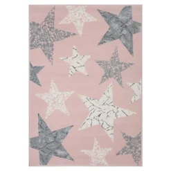 Dywany Dziecięce|Dywany| Dywan różowy GWIAZDY 160x230 cm
