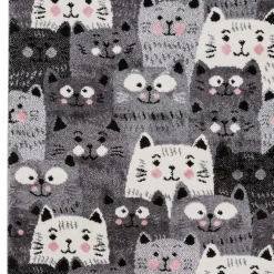Dzieci Dywan szary, koty HAPPY 80x150 cm